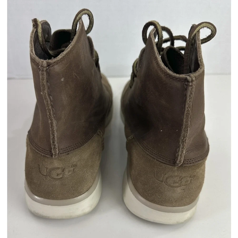 UGG Lamont Leather Chukka Boots Men's 11.5 Chestnut Brown Laced Shoes Uggs - Picture 6 of 12